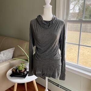 James Perse Women's Lightweight Cowl Neck Top Long Sleeve‎ Gray Size 1